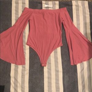 Pink wide arm body suit